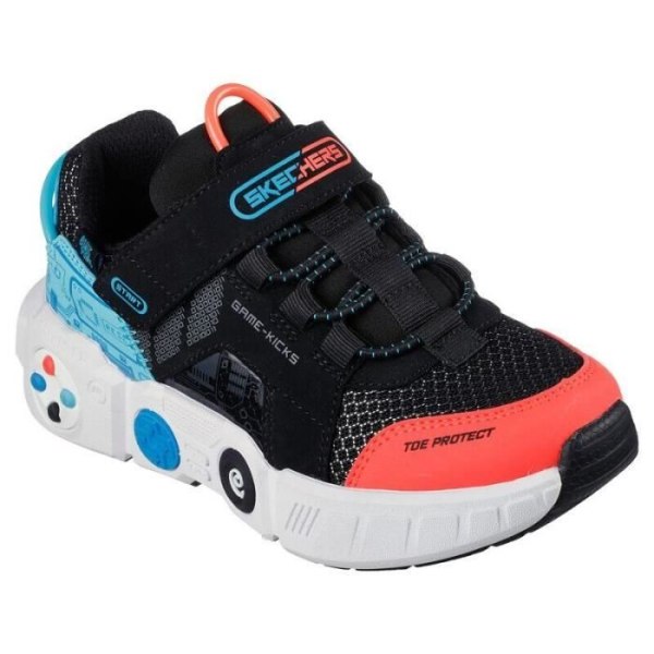 Skechers Gametronix barnsneakers - blmt - 27 - Svarta - Snören - Platta 28