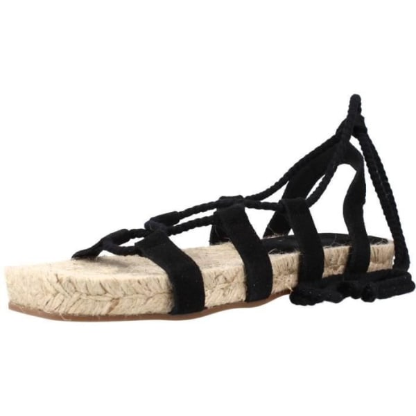 Sandal - barfota GUL 123458 - Dam - Svart - 2 cm kilklack - Åtdragningsspänne Svart 39