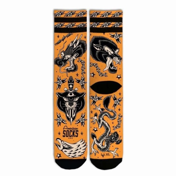 American Socks Draco - orange/svart - 42/46