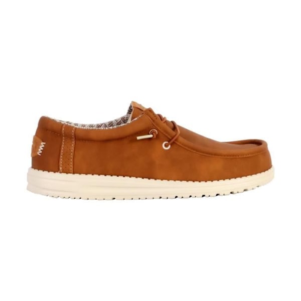 Hey Dude Wally Classic Men's Moccasin - Tan - Läder - Elastiska snören - Bekväm Solbränna 40