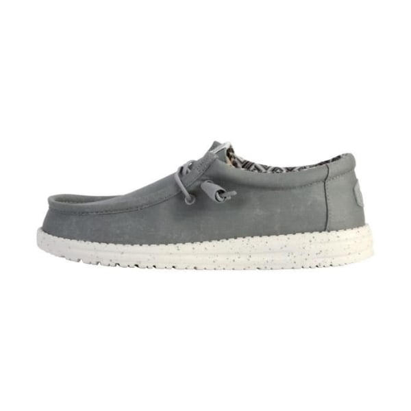 Hey Dude Wally Stretch Canvas Lace-Up Moccasin - Ljusgrå 40