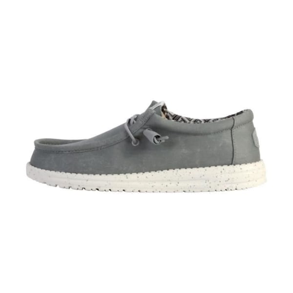 Hey Dude Wally Stretch Canvas Lace-Up Moccasin - Ljusgrå 42