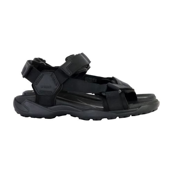 Geox Terreno Grip Text Flat Sandal för män - Svart - Skrapstängning - 2 cm platt klack - 42