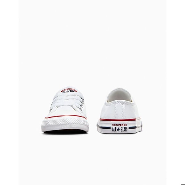 Vit sneaker för baby - CONVERSE - All Star - Ovandel i låg canvas - Spetsstängning - Gummisula Vit 19