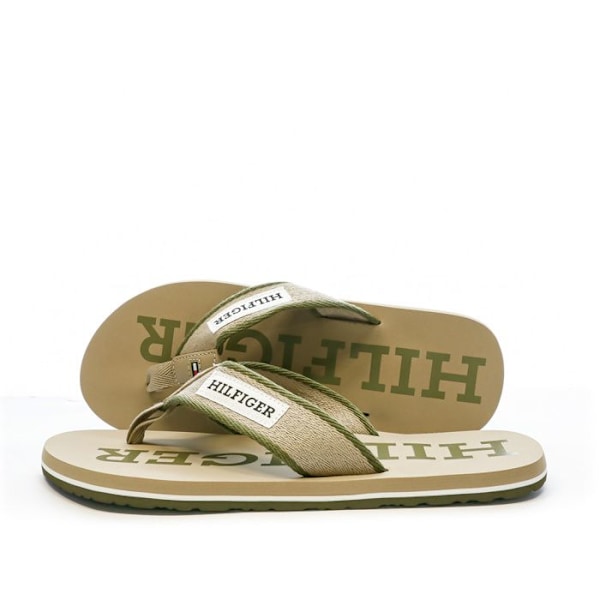 Tommy Hilfiger Patch Beach Beige flip flops för män Beige 41