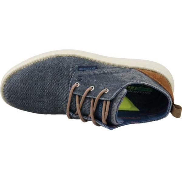 Sneakers för män - SKECHERS - Status 2.0 Pexton - Denimblå - Lädersnören - Läderdetaljer 40