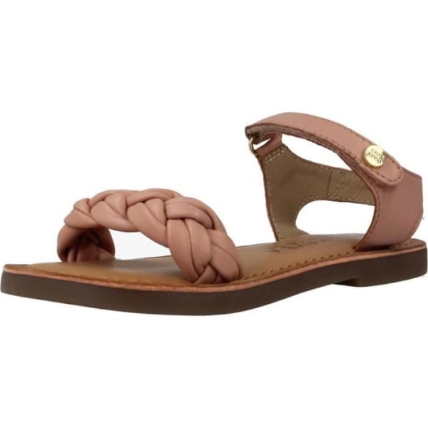 Sandal - barfota GIOSEPPO 136483 Rosa - Barnflicka - Läder - Åtdragningsspänne - Kil Rosa 26