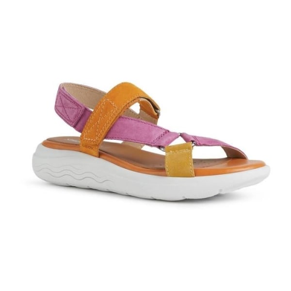 GEOX D SPHERICA EC5W platta sandaler i orange läder
