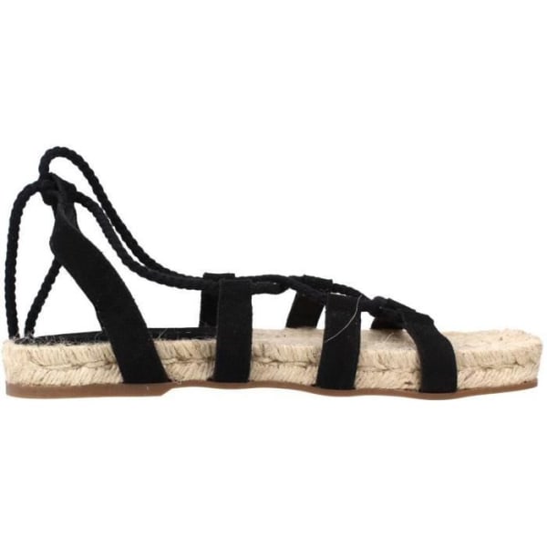 Sandal - barfota GUL 123458 - Dam - Svart - 2 cm kilklack - Åtdragningsspänne Svart 39