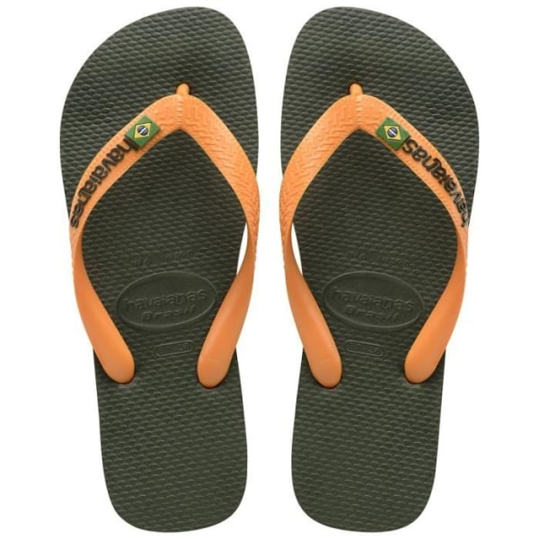 Flip Flops för barn - Havaianas - Brasil Logo - Grön - Mjuk och mjuk yta - Naturgummi 29