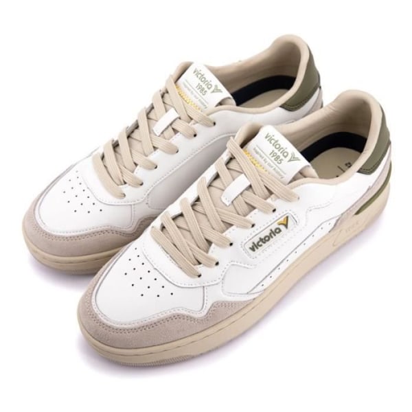 VICTORIA låga sneakers för män - Khaki - Spetsar - Platta Kaki 42