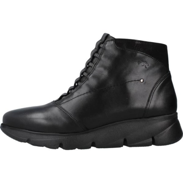 FLUCHOS F1358 ankelboots - Svarta - 5 cm fyrkantig klack - Läder och textil - Tillverkad i Spanien Svart 40