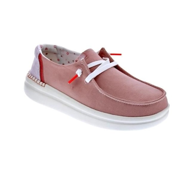 Hey Dude Wendy Rise Dam Loafers - Vit/Rosa - Textil Ovandel 38