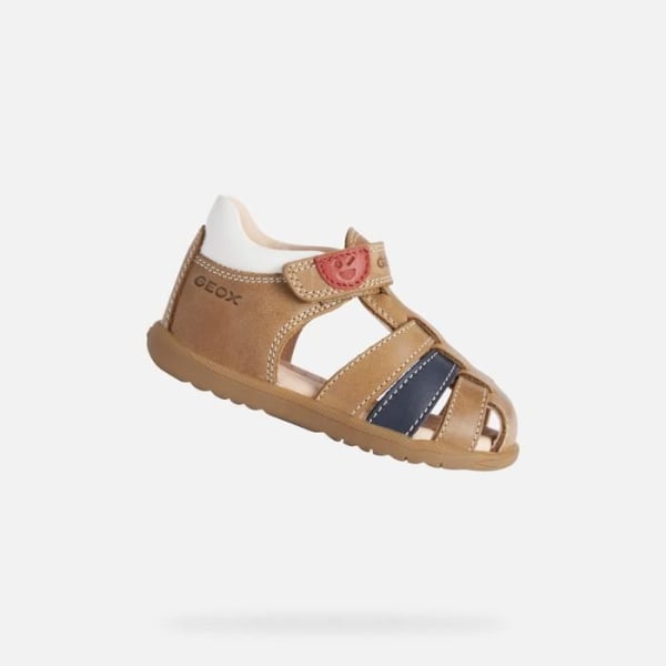 Geox Macchia B254VA sandal för första steg för barn - Karamellläder - Repa - Bekväm