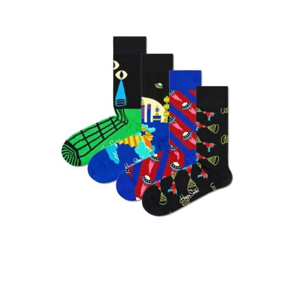 Kartong med 4 par mönstrade strumpor - Happy Socks - Dam
