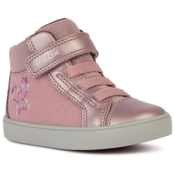GEOX B Gisli Girl B sneaker för babyflickor - mörkrosa - snören - pärlemorfärgad lädereffekt 24