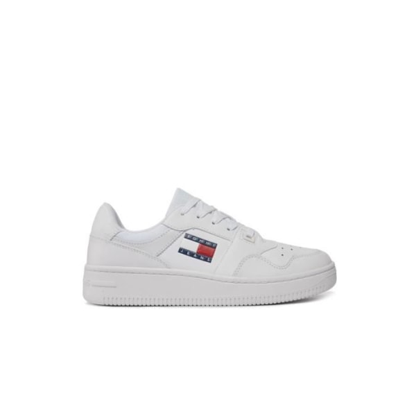 Retro låga lädersneakers - Tommy Jeans - Dam - Vita - Spetsar - Inlagd/tryckt logotyp Vit 36