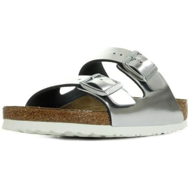 Birkenstock Arizona sandaler för kvinnor - Silver, vit, brun - Syntet 41