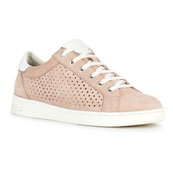 Geox Dam D Jaysen Sneaker - Nude-Vit - Storlek 39 - Snören - Mocka-Nubuck - Platt Naken/vit 37