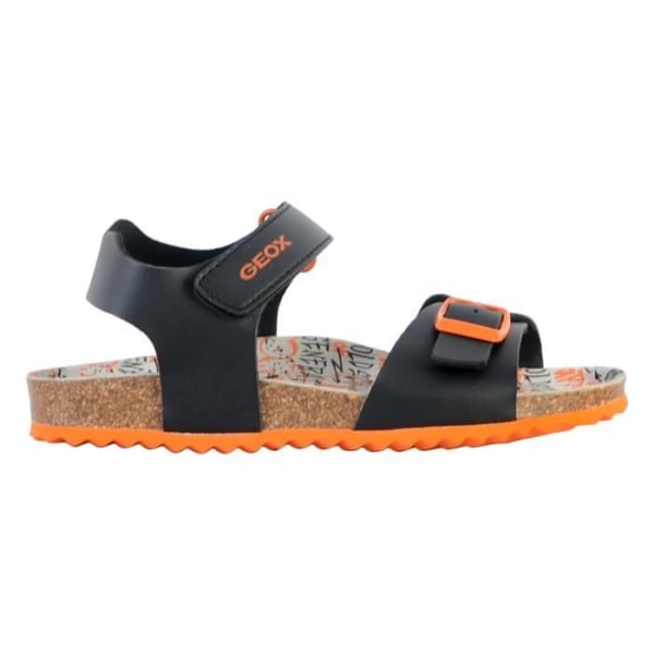 Geox Ghita J028LB barnsandaler - Svart/Orange - Läder - Repa - Bekväm svart/orange 27