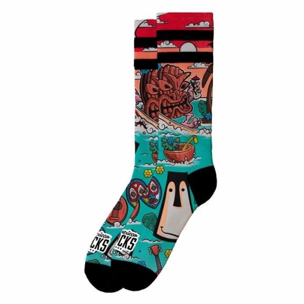 American Socks Tiki Surf Socks - Röd - Storlek S/M och L/XL