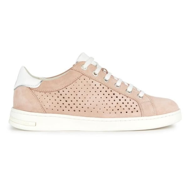 Geox Dam D Jaysen Sneaker - Nude-Vit - Storlek 39 - Snören - Mocka-Nubuck - Platt Naken/vit 37