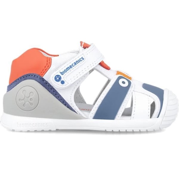 BIOMECANICS babysportsandal - Orange vit - Kardborreknäppning - Läder Vit_orange 18