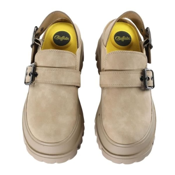 Buffalo Aspha Clog SND träskor för kvinnor - Beige - Läder - Perfekt passform - Nubuck-läderdesign 37