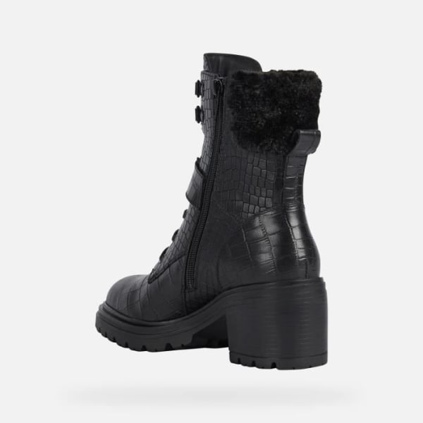 Geox D DAMIANA Ankelboots för kvinnor i svart textil - Casual och trendig stil