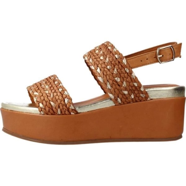 Sandal - barfota CAFENOIR 123693 - Brun - Dam - 5 cm kilklack - Åtdragningsspänne kastanj 40