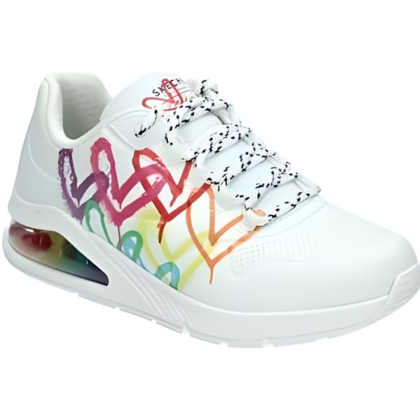 Damsneakers - SKECHERS Uno 2 - Floating Love - Spetsar - Vit/flerfärgad - Textil Vit/flerfärgad 37