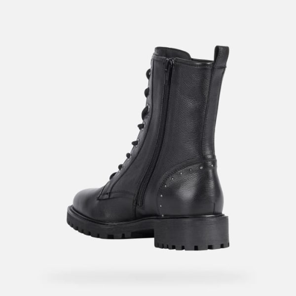 Ankelboots dam - Geox - D HOARA - Läder - Snörning - Biker Svart 36