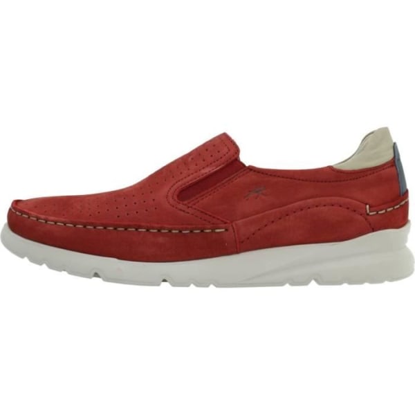 Moccasin Fluchos för män 136323 Röd - Textil - Gummisula - Tillverkad i Spanien 41