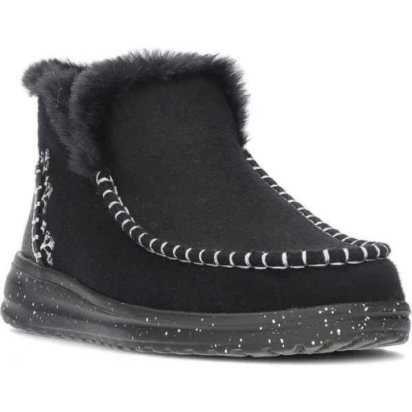 Faux shearling boots DUDE DENNY 40208 - Svart - Låg - Textil - Har resår - Dam Svart 41