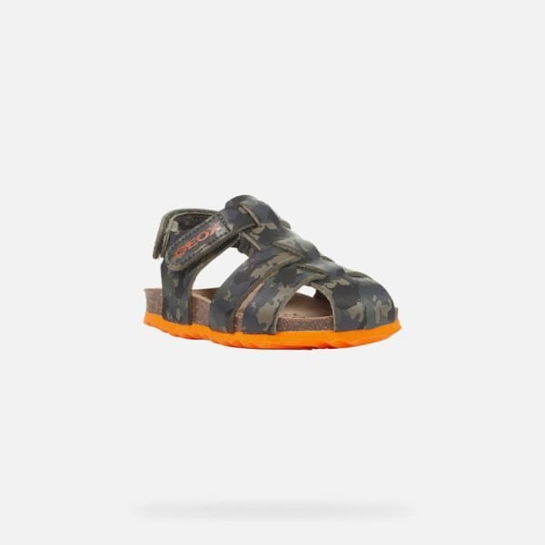 Geox Chalki barnsandal - Marinröd - Double Scratch - Exceptionell komfort Militärgrön/orange 24