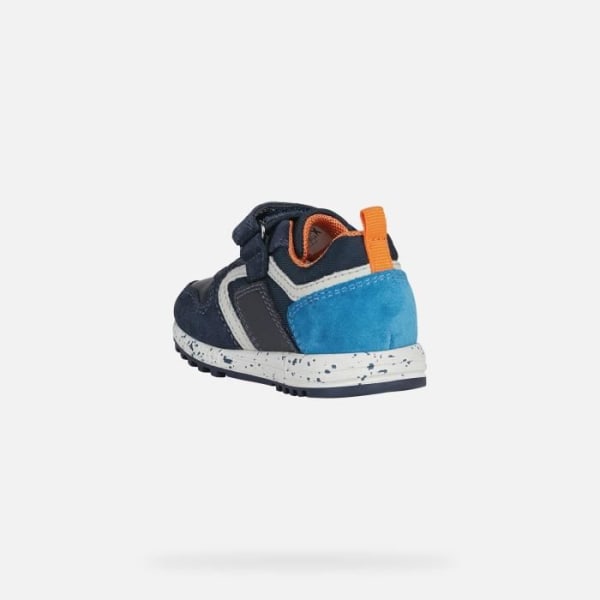 B ALBEN låga sneakers - GEOX - Pojke - Läder - Marinblå och petrolblå - Scratch
