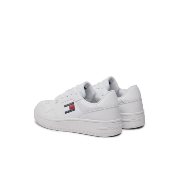 Retro låga lädersneakers - Tommy Jeans - Dam - Vita - Spetsar - Inlagd/tryckt logotyp Vit 39