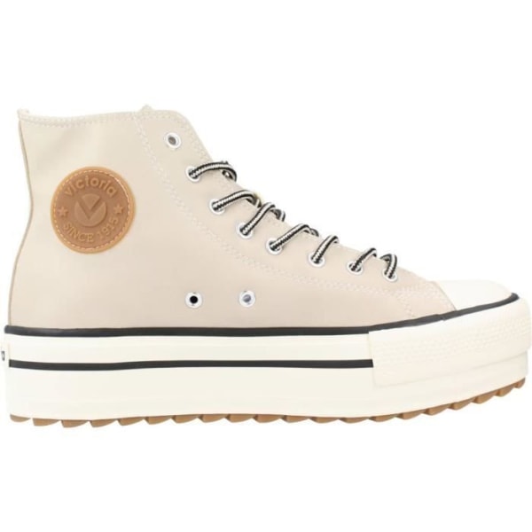 Victoria High Top Lace-Up Sneaker - Beige - Rund - Lace-up - Wedge Beige 41