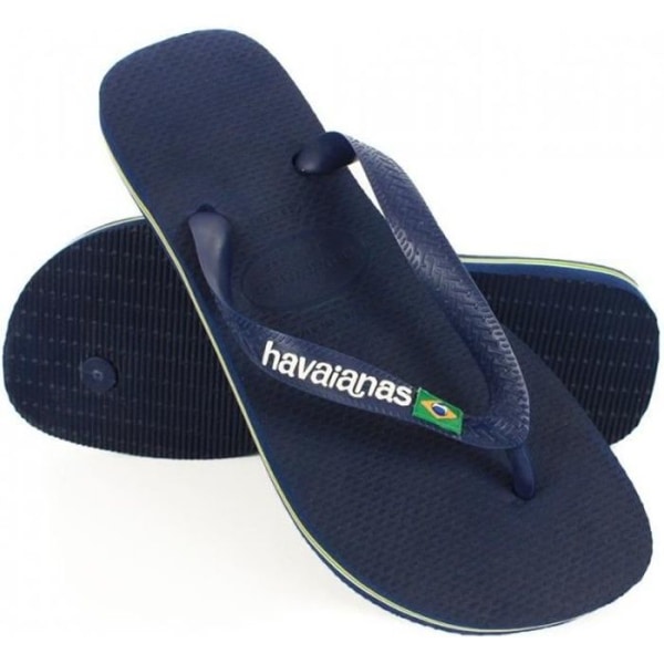 Havaianas Logo Brazil Flip Flops - Blandad - Blå - Gummi - Bekväm och hållbar 45