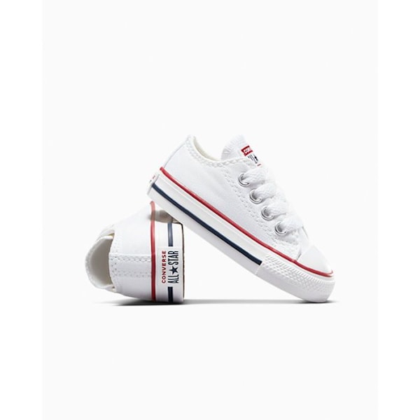 Vit sneaker för baby - CONVERSE - All Star - Ovandel i låg canvas - Spetsstängning - Gummisula Vit 20