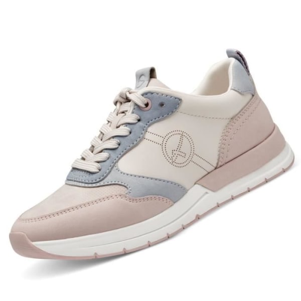 Tamaris Sneakers för kvinnor - Sportiga sneakers i konstläder - Beige Beige 38