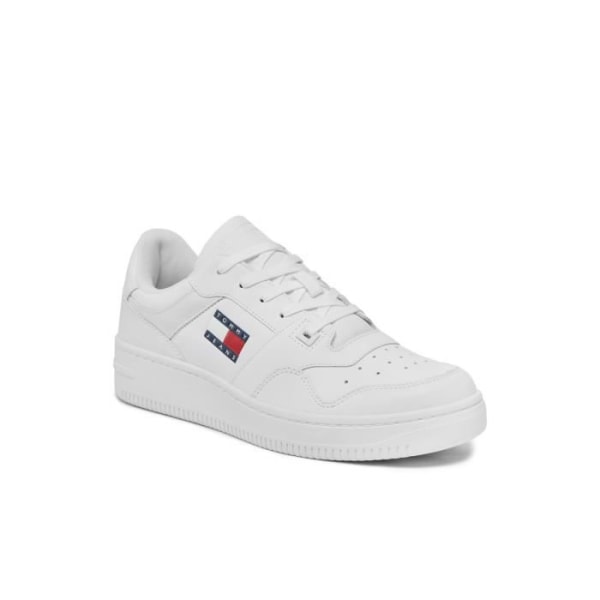 Retro låga lädersneakers - Tommy Jeans - Dam - Vita - Spetsar - Inlagd/tryckt logotyp Vit 39