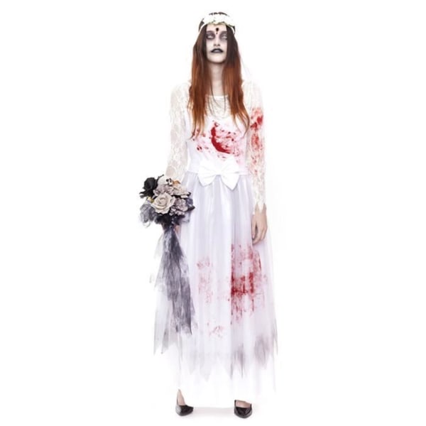 Zombie Bride Costume - PARTILANDIA 2010, S.L. - Storlek L - Svart - Textilfoder - Hud