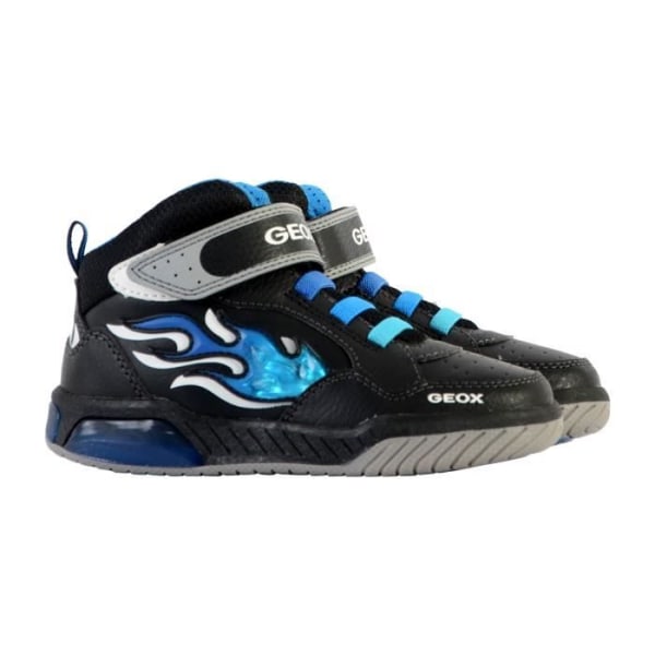 Geox Inek High Top Sneaker för barn - Svart/Blå - Skrapstängning - Exceptionell komfort 28