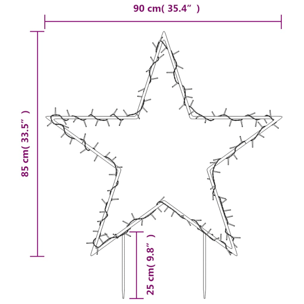 Julstjärna med spett 115 LEDs 85 cm