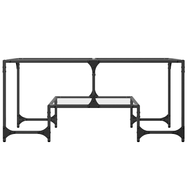 Soffbord med transparent glasskiva 98,5x50x45 cm stål