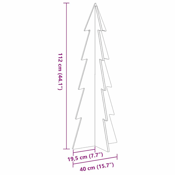 Julgran trä vit 112 cm massiv furu