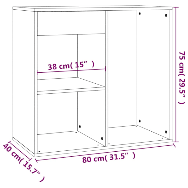 Sminkskåp vit högglans 80x40x75 cm konstruerat trä