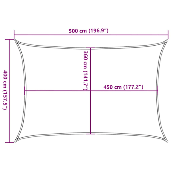 Solsegel 160 g/m² gräddvit 4x5 m HDPE