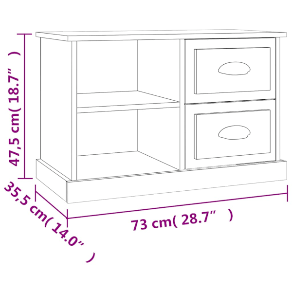 TV-skåp betonggrå 73x35,5x47,5 cm konstruerat trä